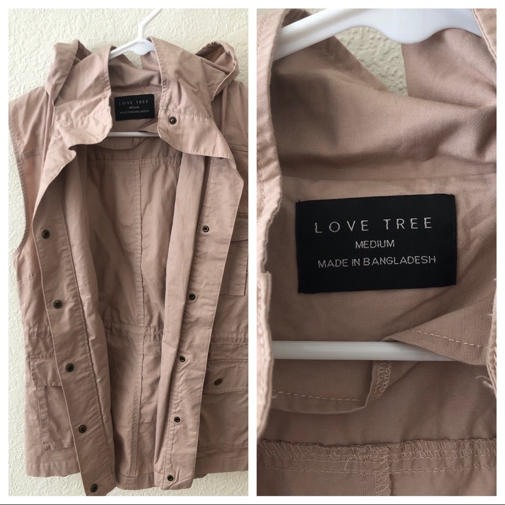 Blush colored hooded vest